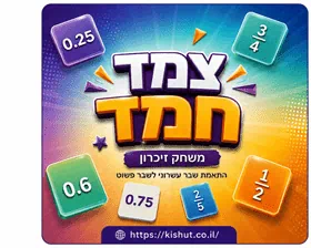 משחק "צמד חמד" משבר עשרוני לשבר פשוט