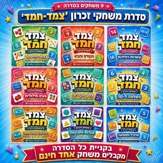 סדרת משחקי זיכרון בחשבון ''צמד חמד''